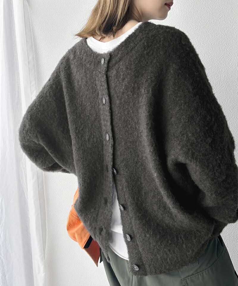 日本 Classical Elf - 2WAY輕量柔軟毛絨寬鬆針織外套-水藍