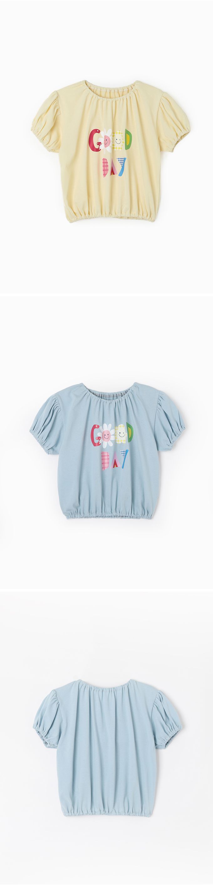 韓國 OZKIZ - GOOD DAY印泡泡短袖上衣-黃