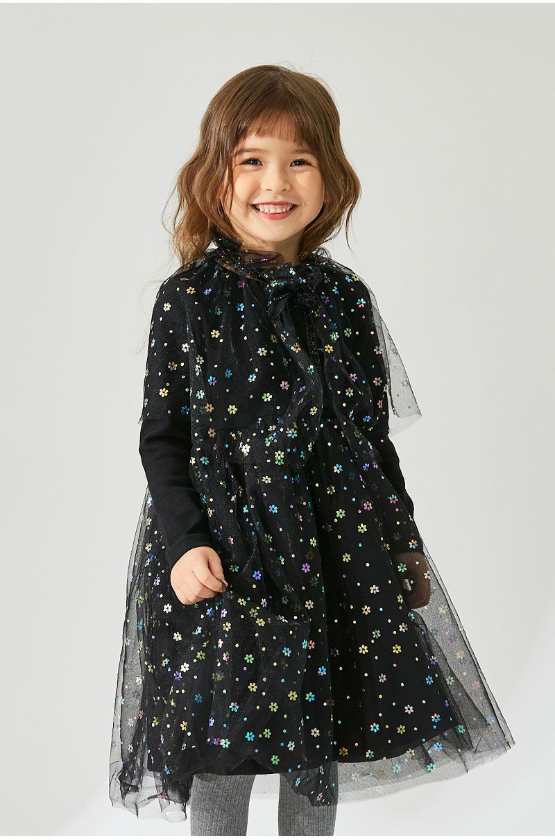 韓國 OZKIZ - 黑女巫造型洋裝(附網紗/掃把)-黑