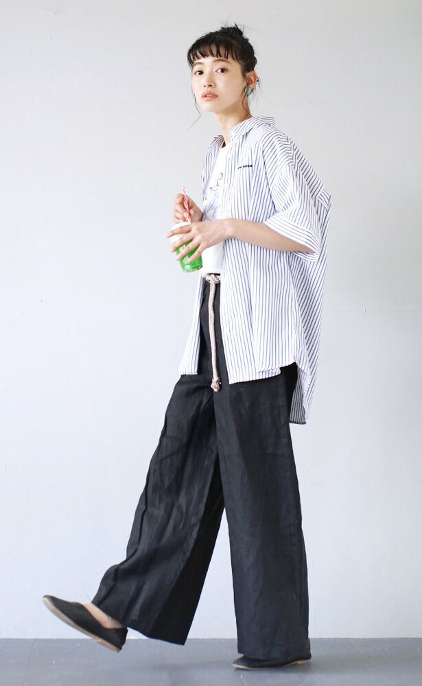 日本 zootie - 男孩風直條紋短袖襯衫-青草綠