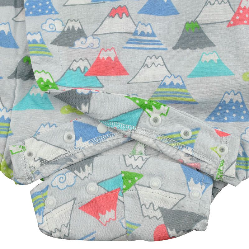 akachan honpo - 甚平包屁衣-富士山-灰色