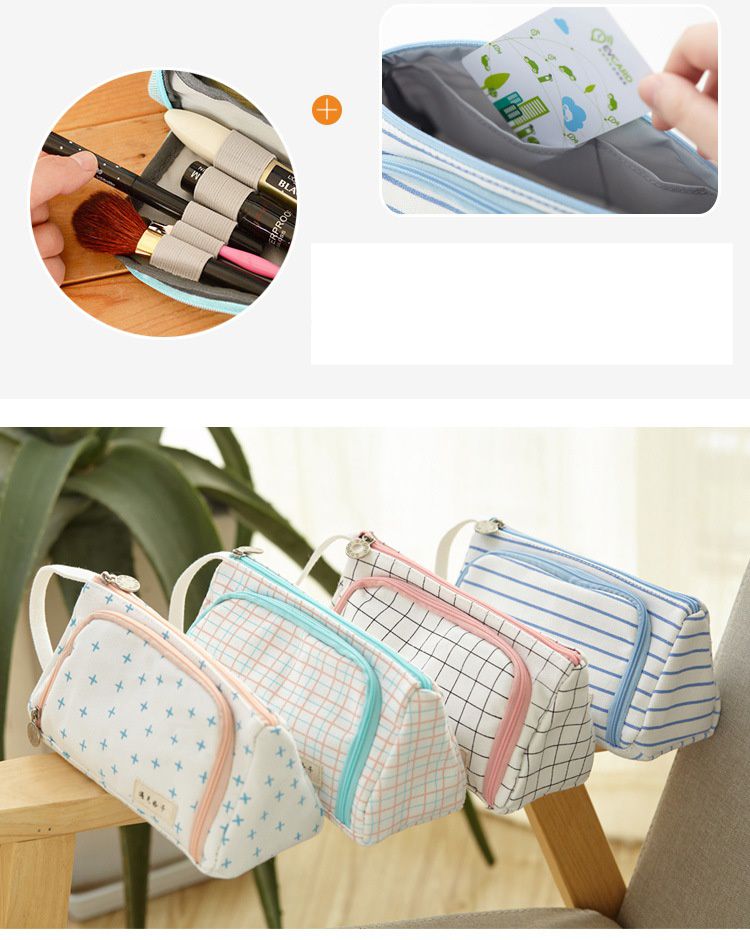 三角形大開口鉛筆袋-紫色