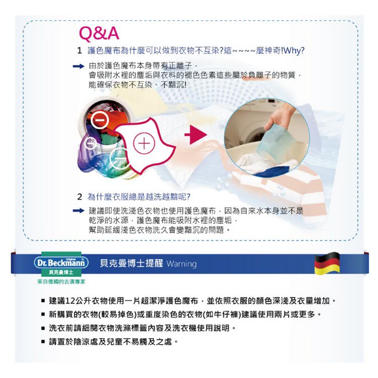 德國 Dr. Beckmann 貝克曼博士 - 超防染護色魔布28片裝(舊包裝/效期2022-12)-6盒入
