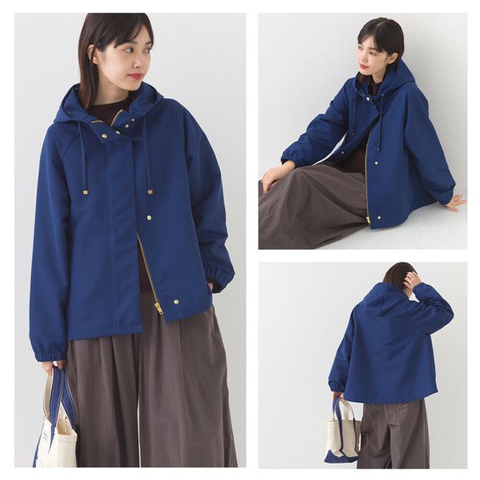 日本 OMNES - [經典款]防潑水派克連帽風衣外套-卡其