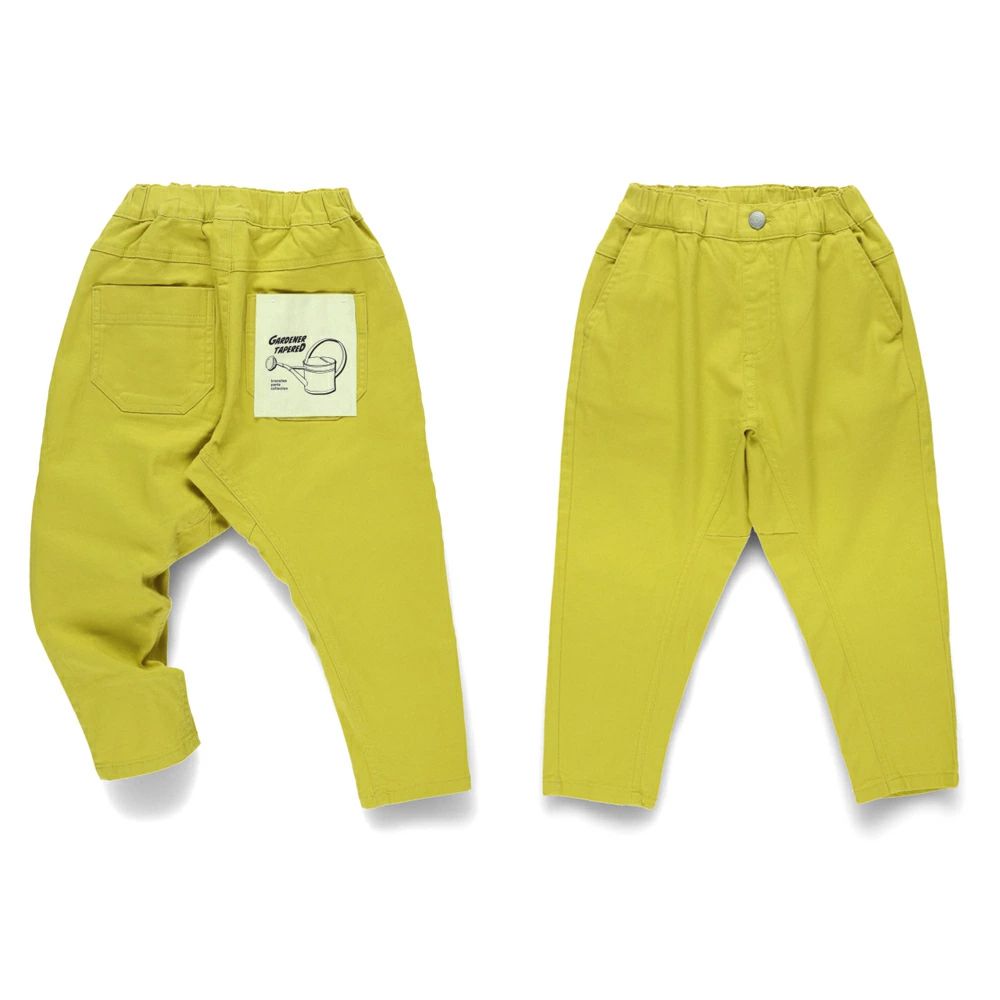 大好評彈性百搭錐形長褲-素色-黃