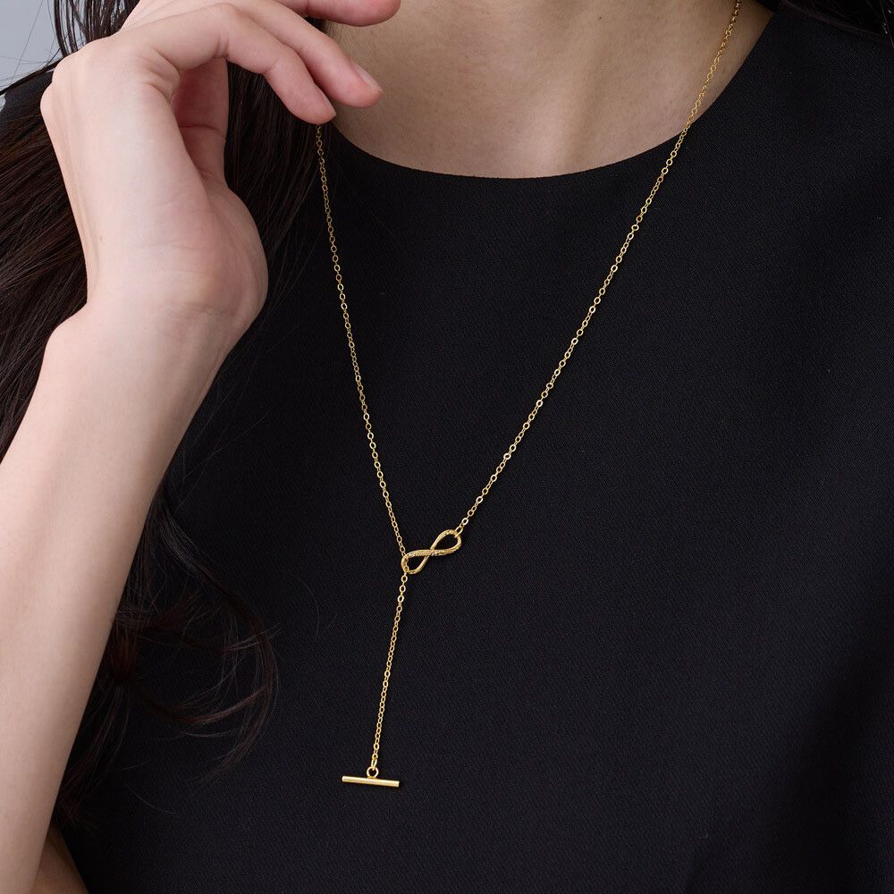 日本製 無限符號夏威夷風壓紋長項鍊-金