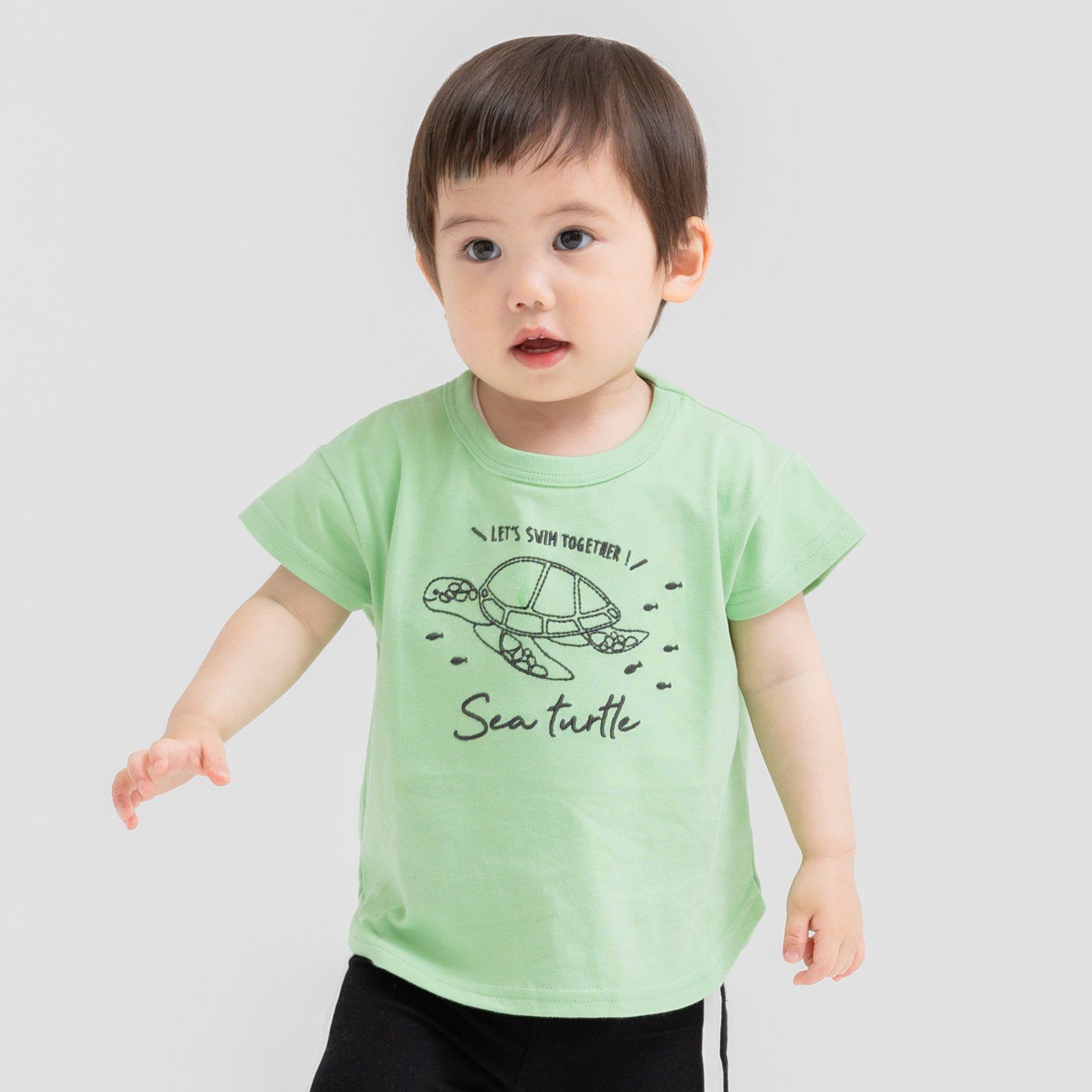 日本 Chil2 - 維他命色刺繡印花短袖上衣-大嘴鳥-橘紅