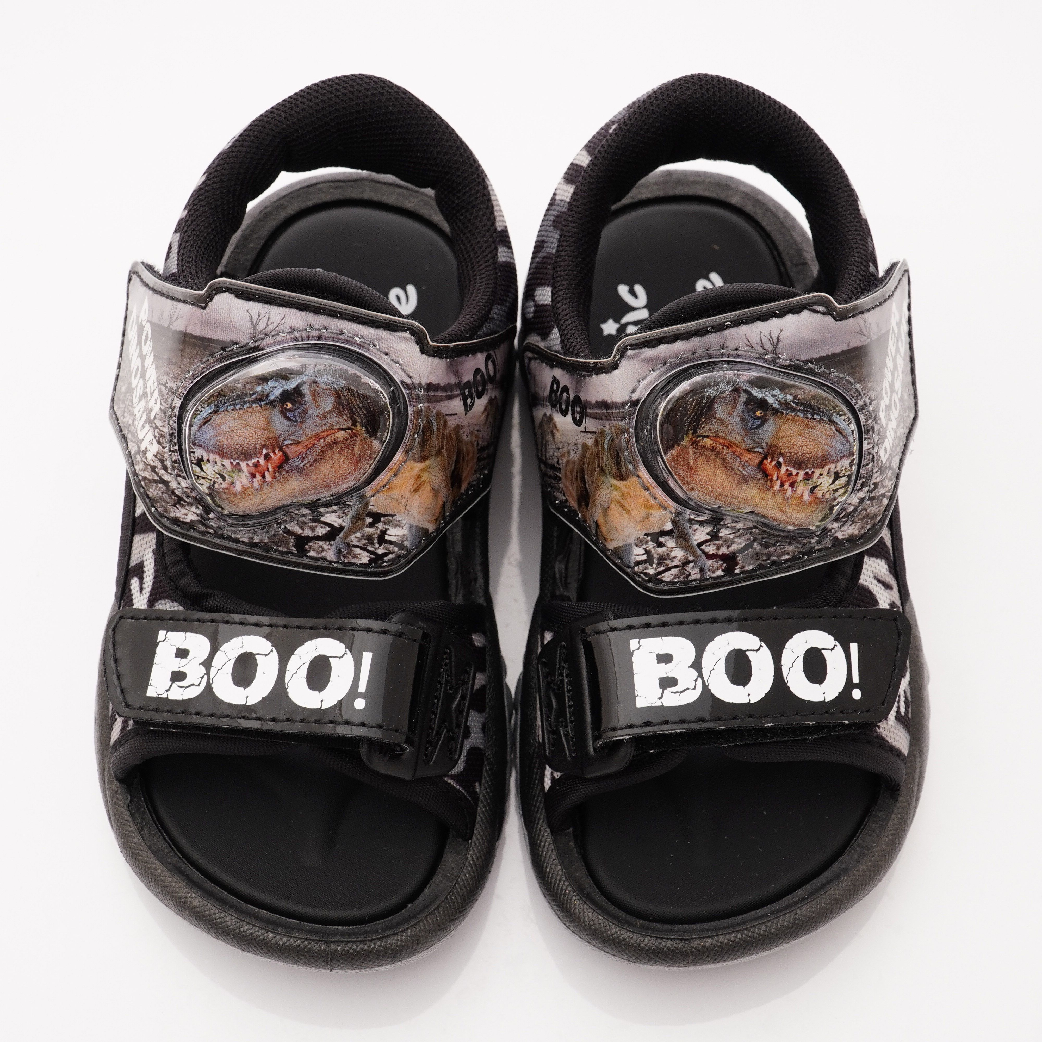 侏羅紀世界 - 恐龍電燈涼鞋款(中小童段)-黑