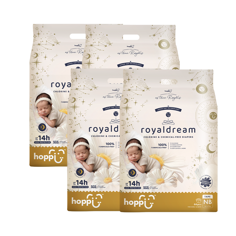 royaldream 皇家系列嬰兒尿布－黏貼型(NB)－66片－4袋