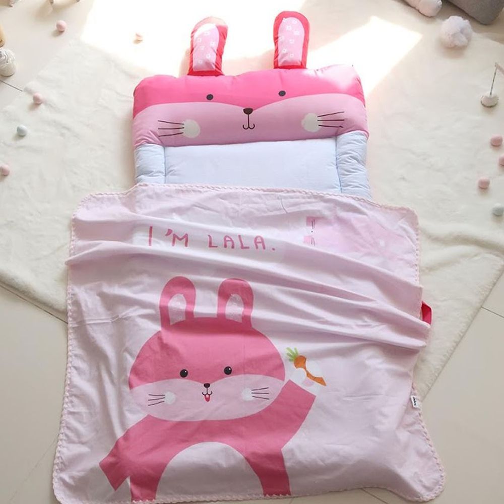 韓國 Teepee - 5CM雙面厚墊兒童睡袋/寢具(無拉鏈)-粉嫩小兔子