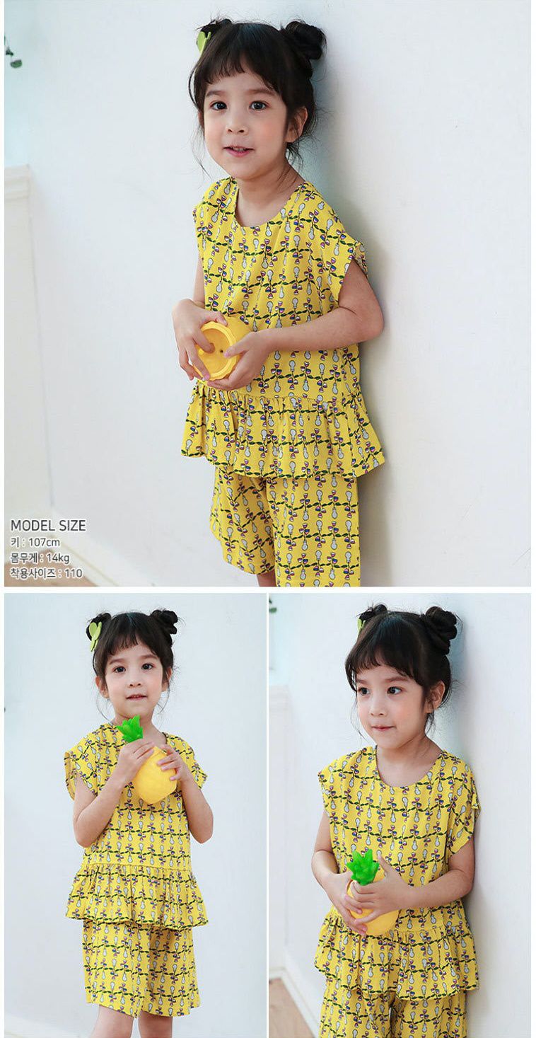 韓國 Ppippilong - 天然纖維涼感套裝-奇異花朵