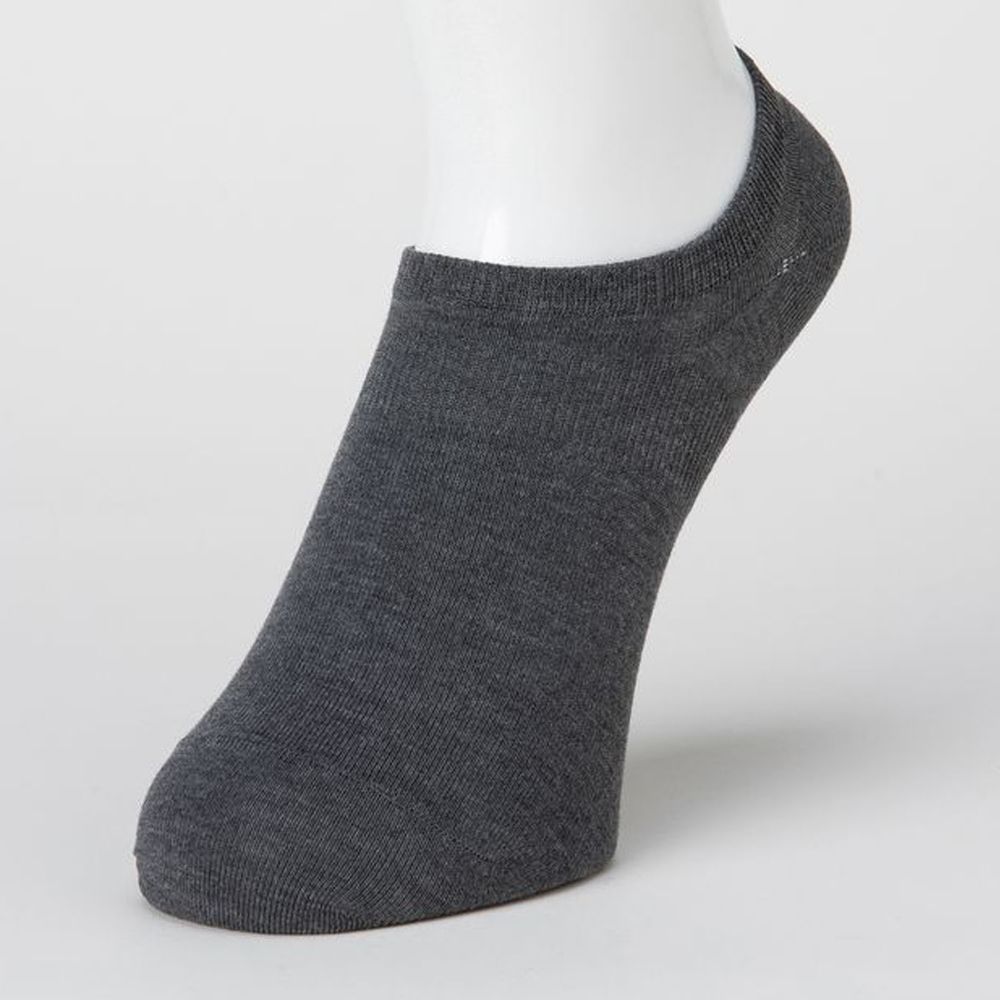 日本 okamoto - 超強專利防滑ㄈ型隱形襪(爸爸)-吸水速乾 超深履款-深灰 (25-27cm)