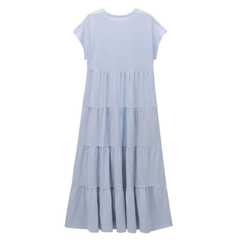 日本千趣會 - 優雅蛋糕層次法式袖洋裝(大人款)-綠卡其