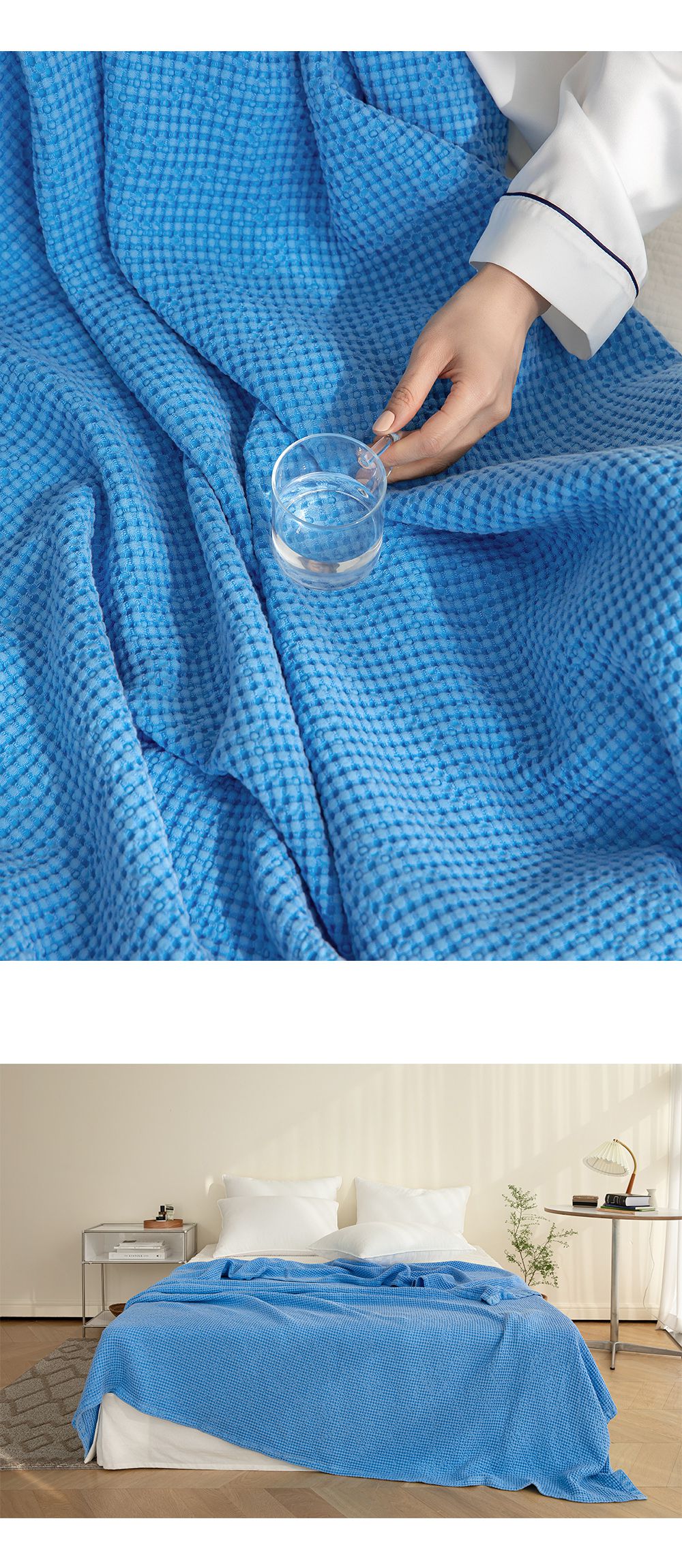 韓國 Maatila - 天絲莫代爾鬆餅被毯-藍莓