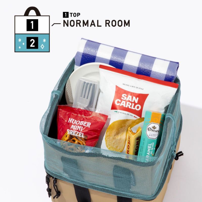 日本 IROHA - 野餐必備 雙層保溫保冷可折疊購物袋-橄欖綠 (M(26×23×21cm))