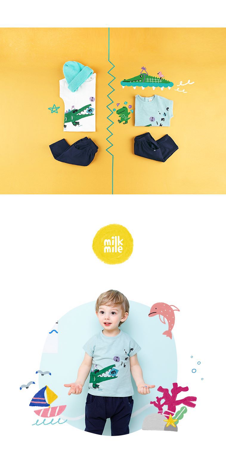 韓國 milk mile - 墨鏡鱷魚套裝-薄荷綠