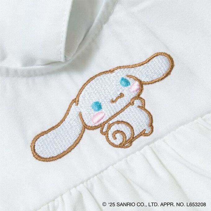 日本 Lycee mine - 俏麗水手條紋短袖洋裝-卡通人物大耳狗-米白