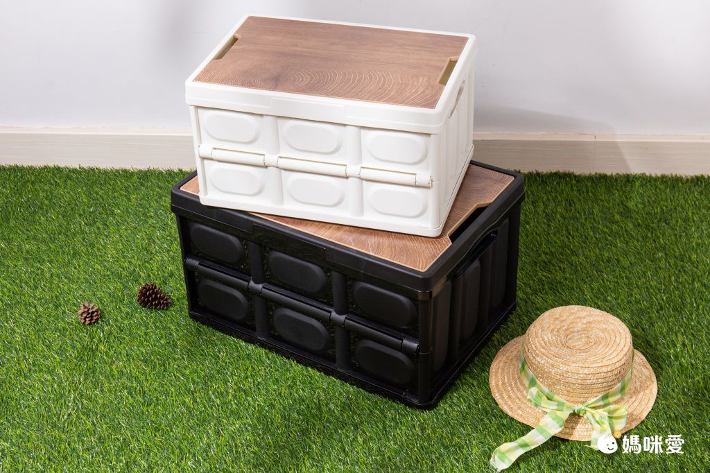 CLS - 露營摺疊收納箱/收納桌-大號-黑色 (52x35.5x29.5cm)