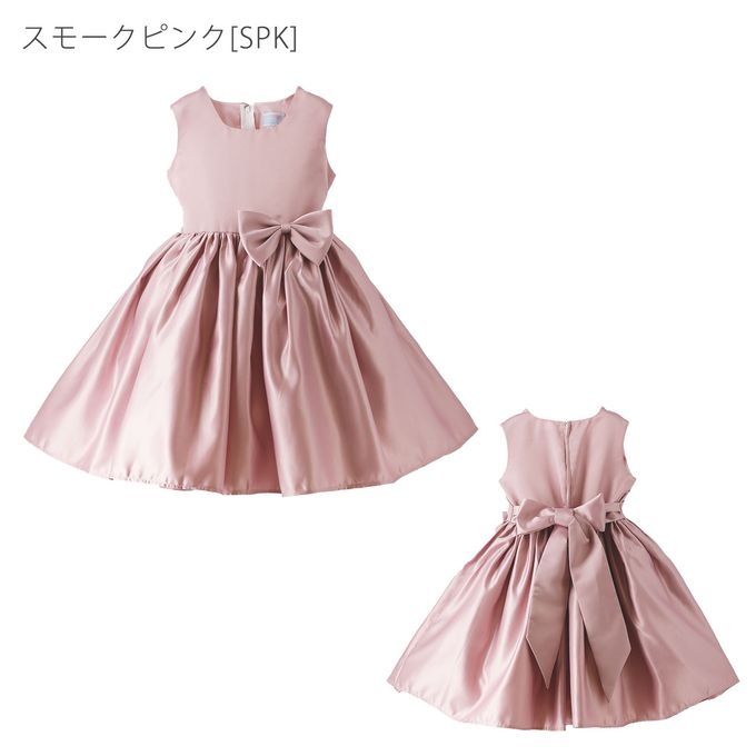 日本 Catherine Cottage - 大蝴蝶結緞面​澎澎洋裝/小禮服-煙燻粉