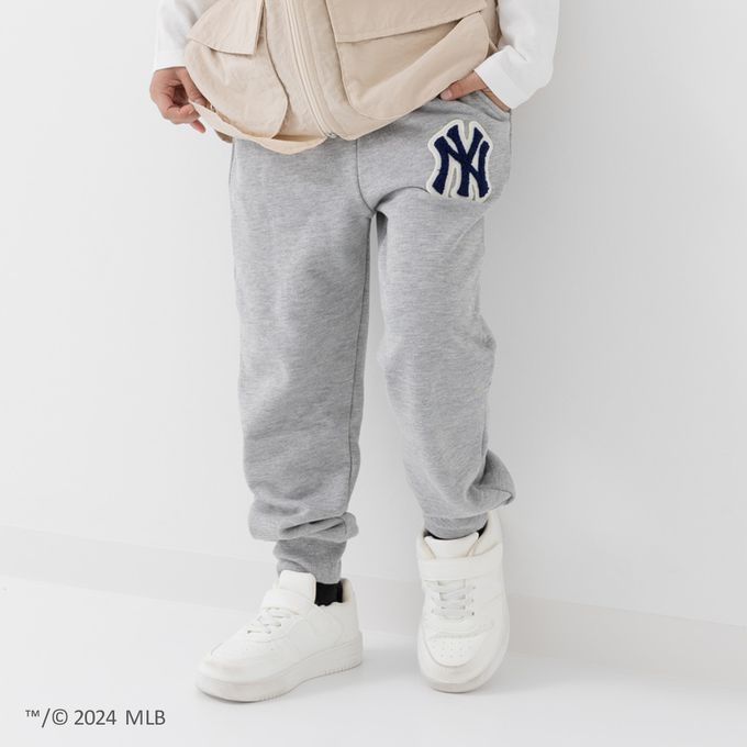 日本 Chil2 - MLB聯名 裏毛休閒運動長褲-紐約洋基-深灰