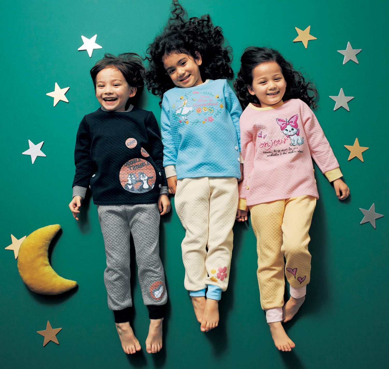 日本千趣會 - 迪士尼鋪棉保暖家居服/睡衣-緞帶瑪麗貓-粉X黃