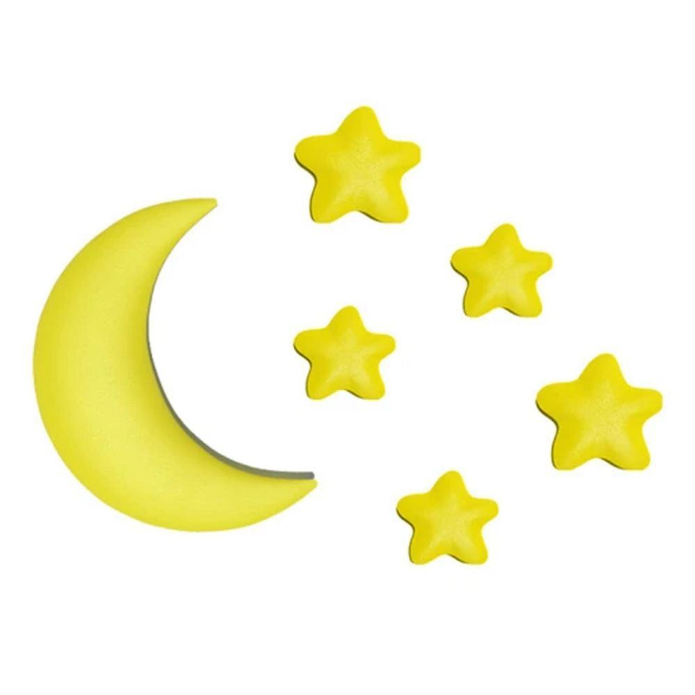 Vanibaby - 3D立體防撞壁飾-月亮+5顆黃星