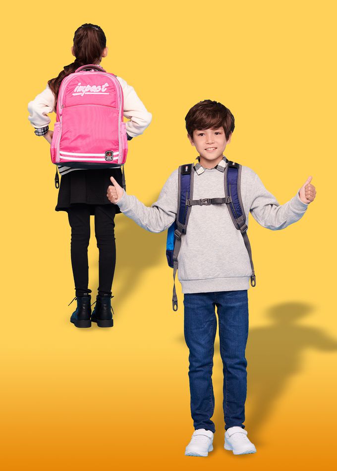 impact 怡寶 - 新一代成長型輕量護脊書包-粉紅(IM00383PK)