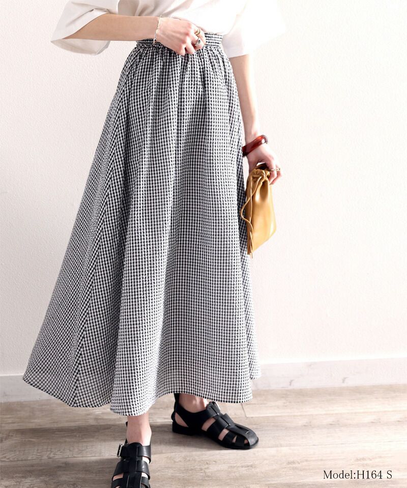 日本 Classical Elf - 春日休閒百搭長裙-直條紋-水藍