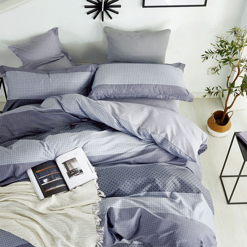 台灣製 極致純棉寢具組-魅力城-加大三件式床包組