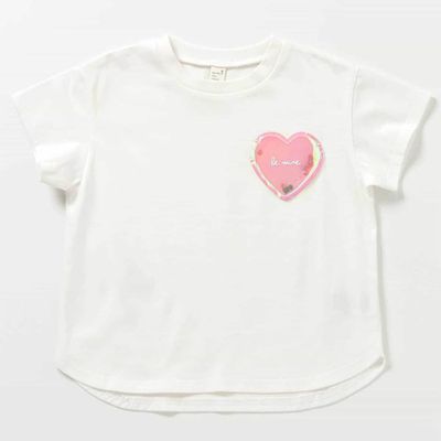 日本 apres les cours - 接觸涼感 抗UV立體刺繡短袖上衣-愛心-白