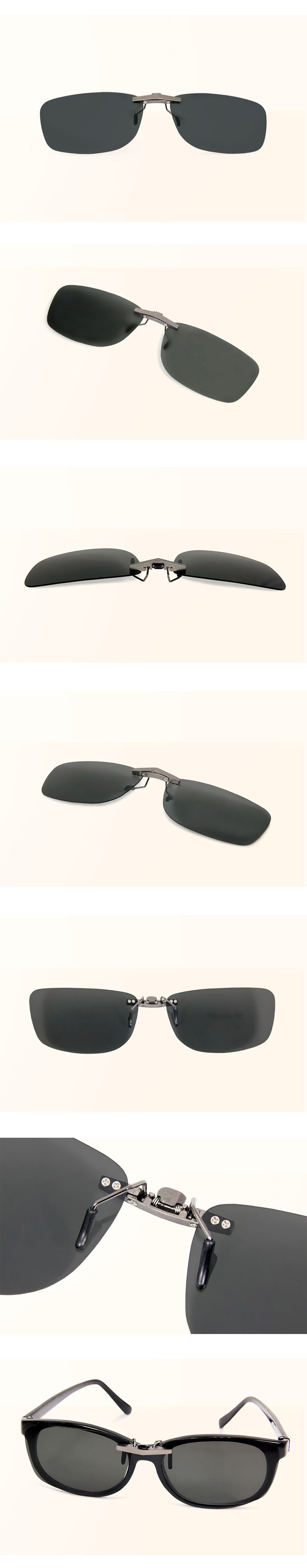 ALEGANT - 太空灰鋁鎂合金夾式結構寶麗來偏光太陽眼鏡│UV400墨鏡車用夾片│外掛夾式鏡片│近視可戴外掛寶麗來墨鏡