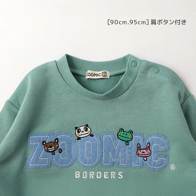 日本 ZOOLAND - 丹寧風小熊裏毛長袖上衣-品牌好朋友-薄荷綠