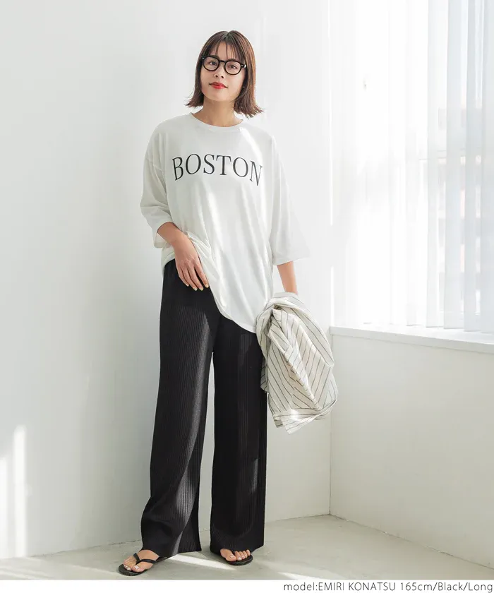 日本 COCA - [可剪裁] 速乾垂墜彈性風琴寬褲-淺灰棕