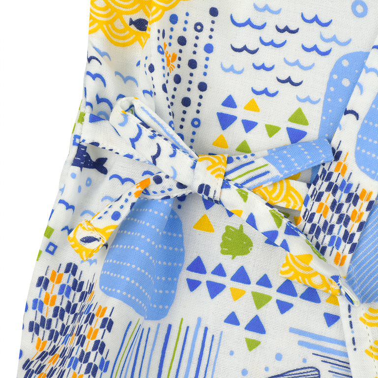 akachan honpo - 兩件式甚平-海-米白色