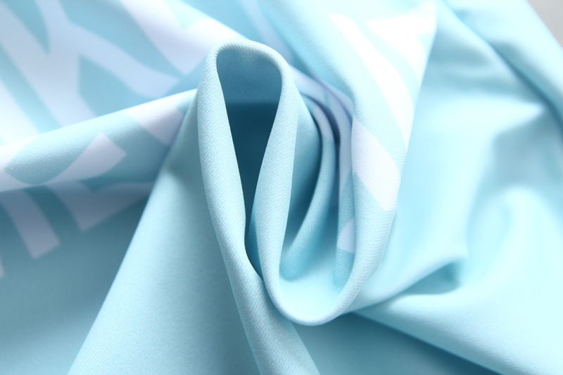 女寶長袖泳裝套裝(附帽子)-英文字母-淺藍色