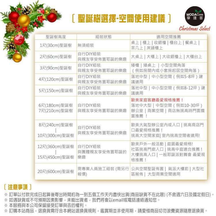 MODACore 摩達客 - 摩達客耶誕-台灣製6尺(180cm)高級豪華版綠聖誕樹+冰雪銀白系飾品組+100燈LED燈暖白光2串(附IC控制器)本島免運費