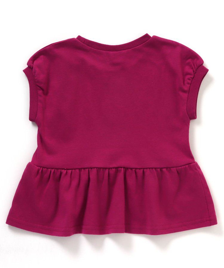 日本 apres les cours - 下擺傘狀蝴蝶結短袖上衣-桃紫