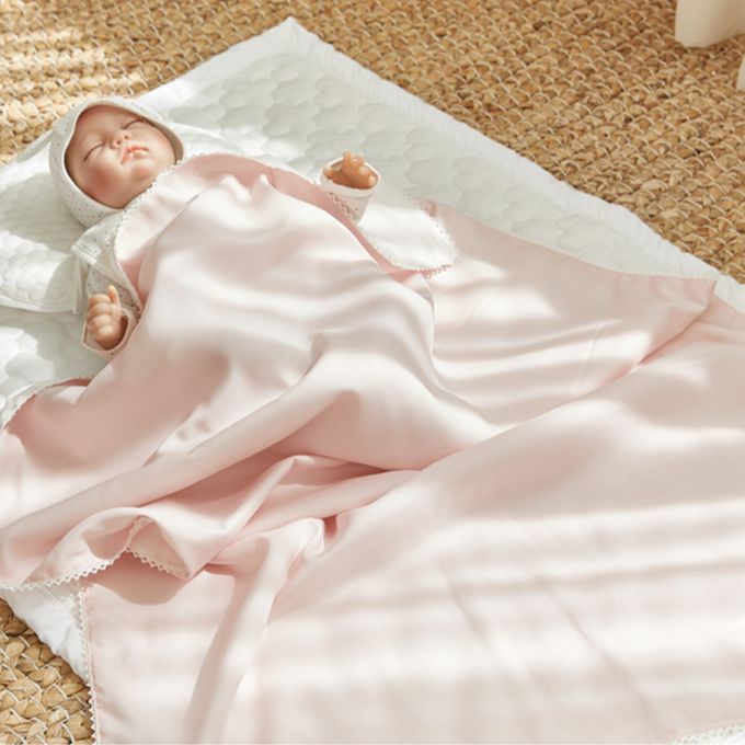 正韓Hello HiZoo - 3D透氣雙面涼感被/透氣被/冷氣被_嬰兒款-冰絲粉