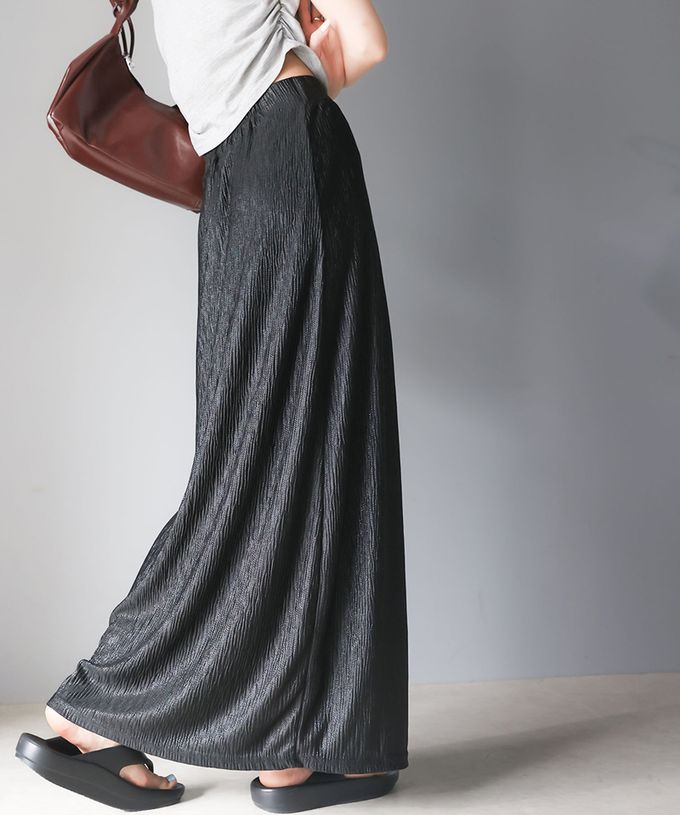 日本 Classical Elf - 小華麗光澤纖細修身長裙-黑