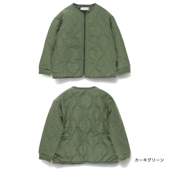 日本 BRANSHES - 簡約波浪絎縫無領休閒外套-格紋-灰白