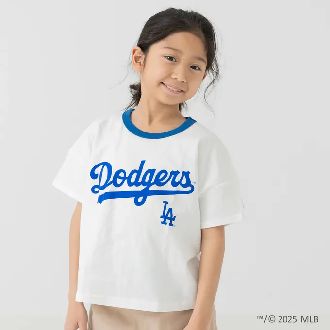 日本 Chil2 - MLB聯名 100%棉落肩短袖上衣-紐約洋基-黑