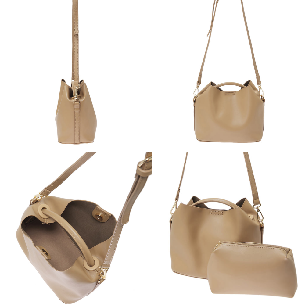 日本 fifth - 2way造型小水桶包/側背包/手提包-黑