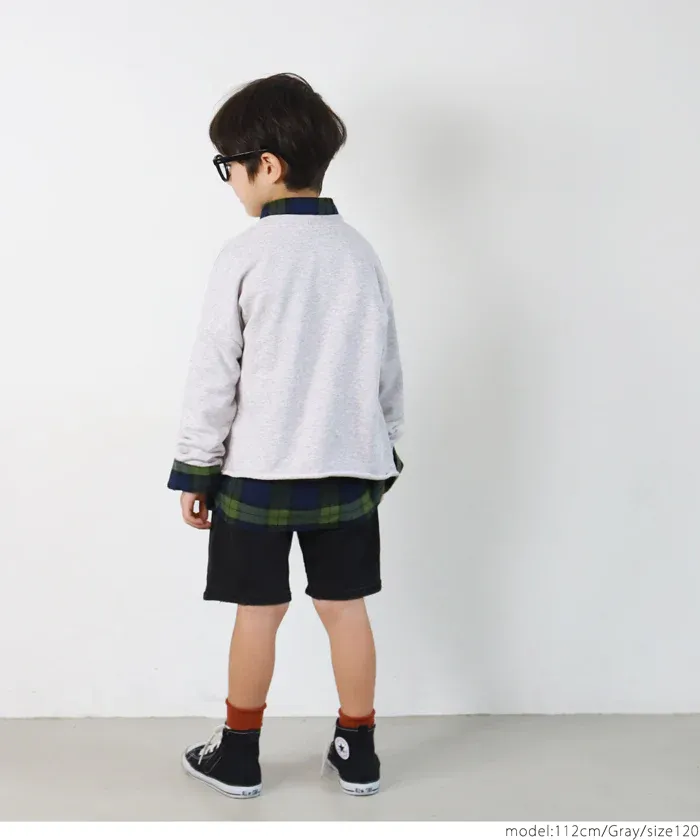 日本 COCA - 定番美式復古LOGO大學T-孩子-淺綠