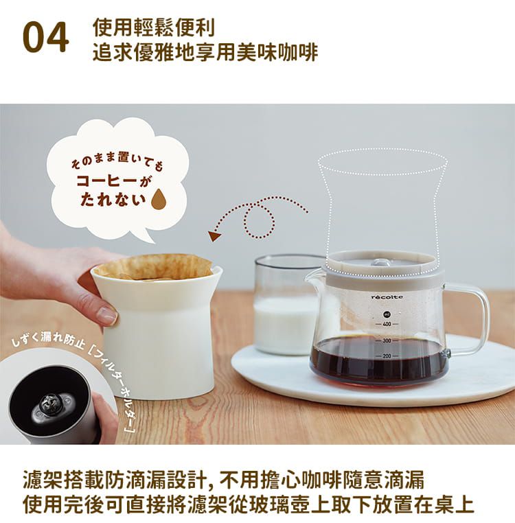 麗克特 recolte - Rain Drip 花灑萃取咖啡機-香草白