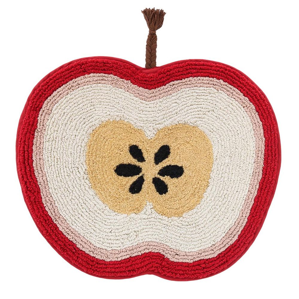 日本 TOMO - JUICY水果系列地墊/腳踏墊-紅蘋果 (約47×41cm)