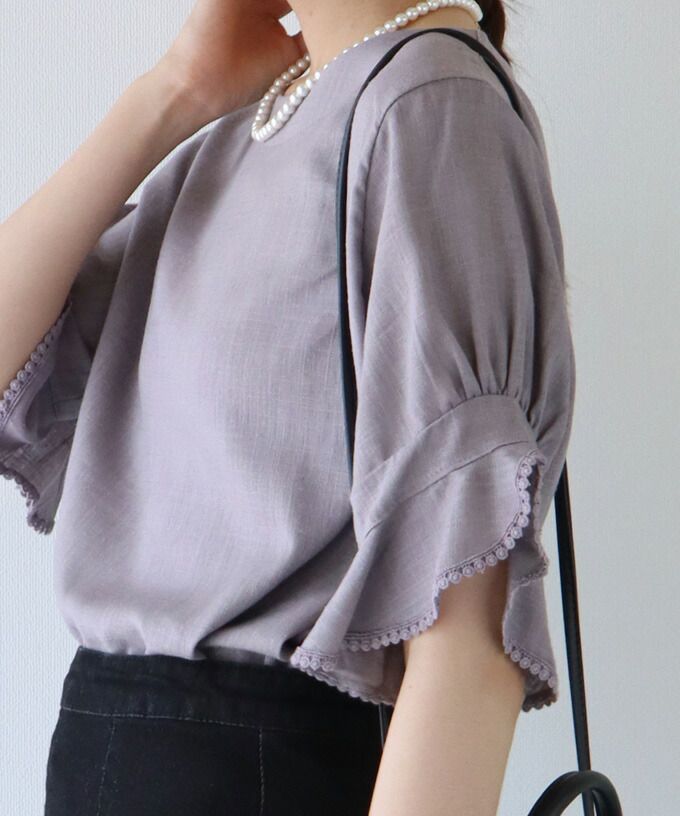 日本 BLUE EAST - 棉麻透氣涼爽短袖上衣-米杏