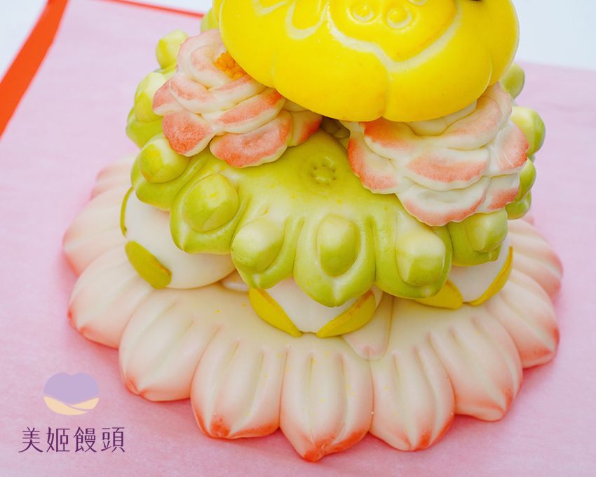 美姬饅頭 - 萬壽無疆祝壽鮮乳造型饅頭-1入-1000g/組