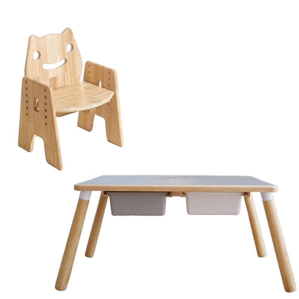環安傢俱 - 【Fun心趣玩】多用途遊戲桌+【動物椅】-霹靂貓