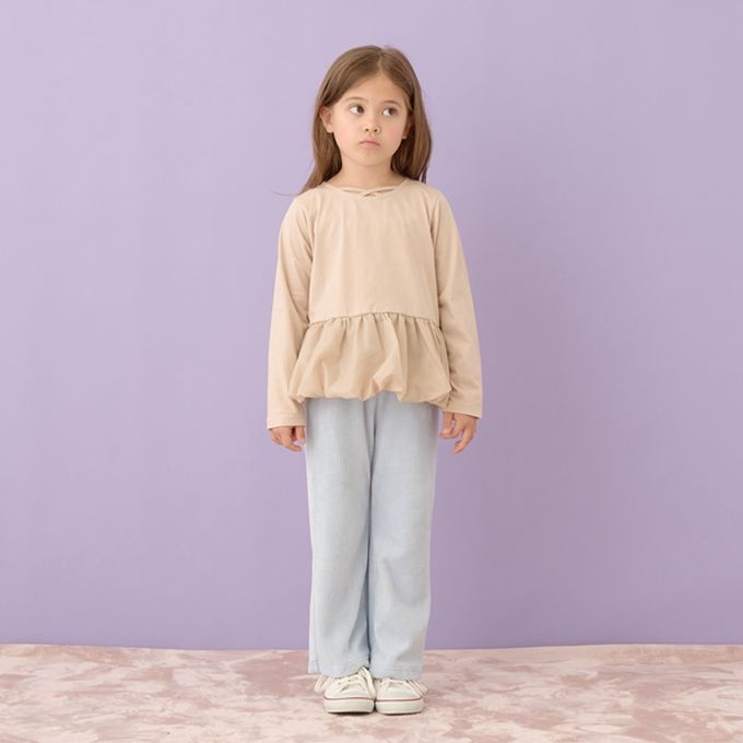 日本 Lycee mine - 柔軟絨面針織素色長褲-卡其杏