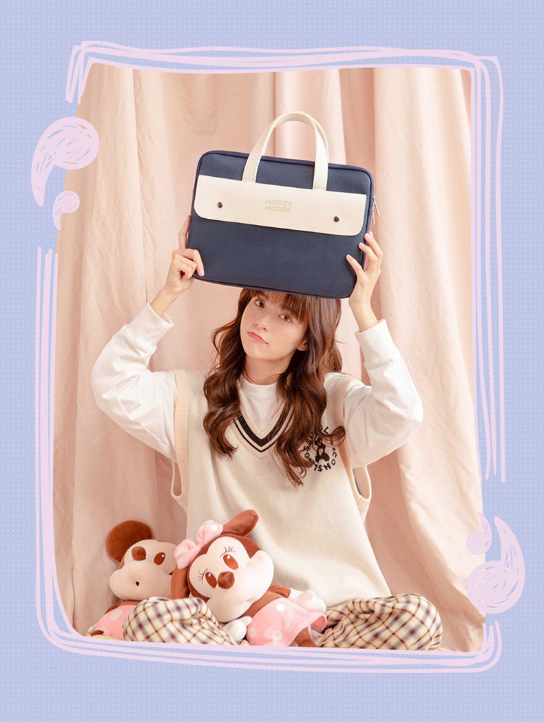 迪士尼手提電腦包-MICKEY MOUSE-深藍+米白